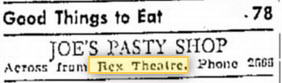 Rex Theatre - Sept 25 1953 Another Clue On The Location